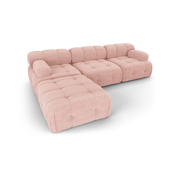 Kampinė sofa šviesiai rožinės spalvos Ferento – Cosmopolitan Design-image-4