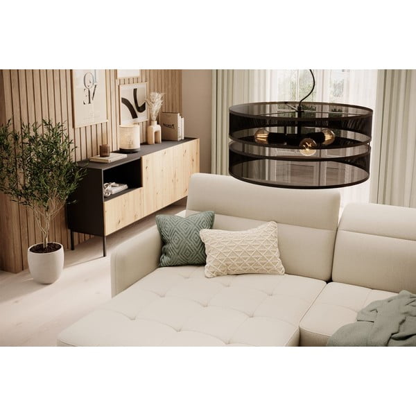 Smėlio spalvos iš velveto sulankstoma/su sandėliavimo vieta kampinė sofa (su kairiuoju kampu/su gultu) Gomsi – ELTAP-image-4