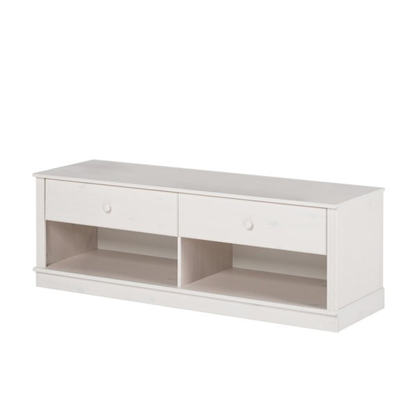 Iš pušies masyvo TV spintelė baltos spalvos 137x47 cm Anita – Støraa-image-2
