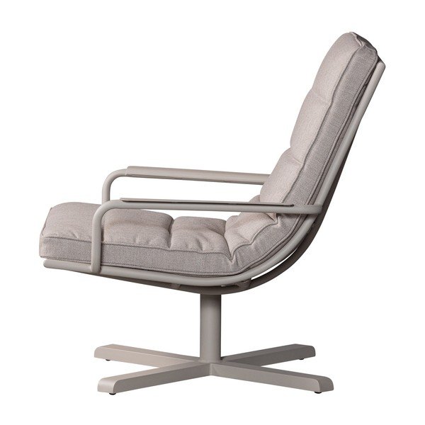 Pilkai smėlinės spalvos metalinis/paminkštinto audinio sodo krėslas Coosa – WOOOD-image-3