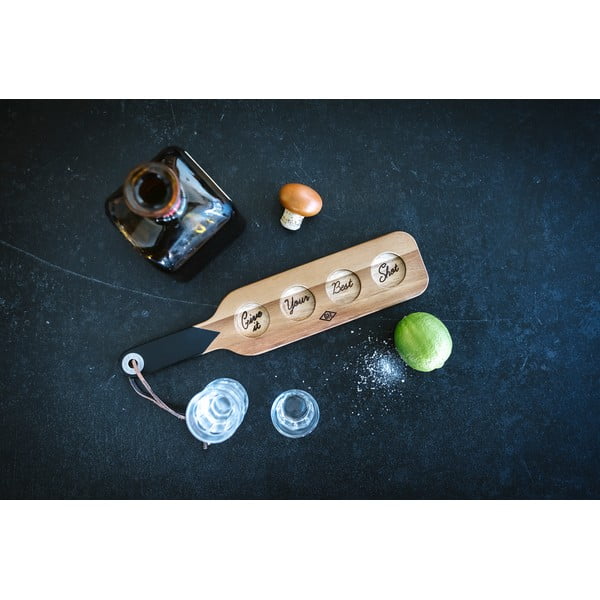 Medinė serviravimo lenta ir 4 taurės "Gentlemen's Hardware-image-1