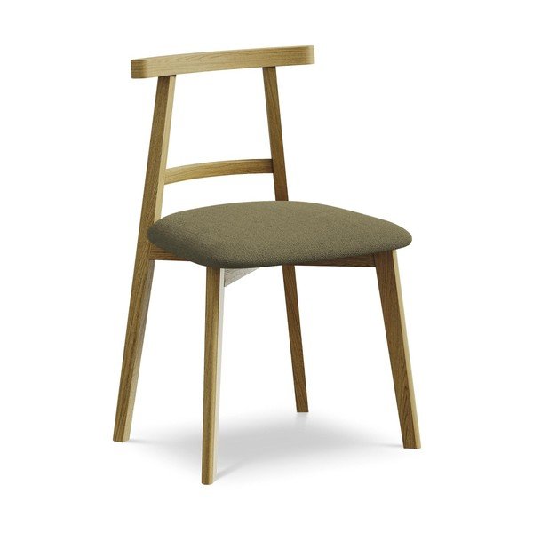 Žalios spalvos iš medienos masyvo valgomojo kėdė Ohelo – Makamii