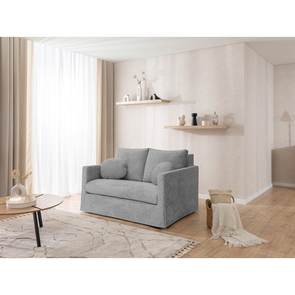 Šviesiai pilkos spalvos sofa 140 cm Paphos – Ropez-image-4