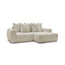 Smėlio spalvos sulankstoma/su sandėliavimo vieta kampinė sofa iš boucle (su dešiniuoju kampu/su gultu) Roxelane – Bobochic Paris
