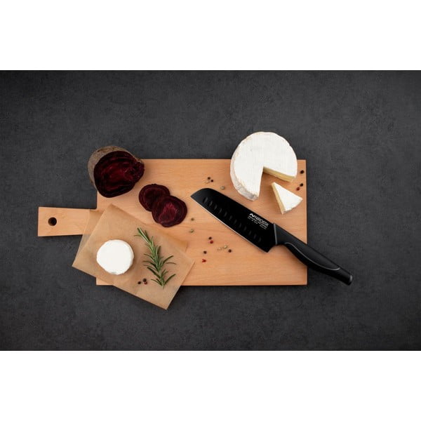 Juodas nerūdijančio plieno santoku peilis Nirosta Wave-image-1