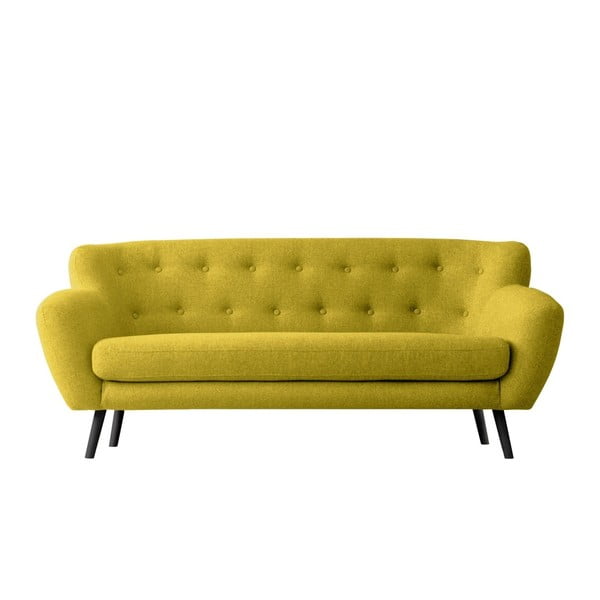 Geltona trijų vietų sofa "Kooko Home Rock