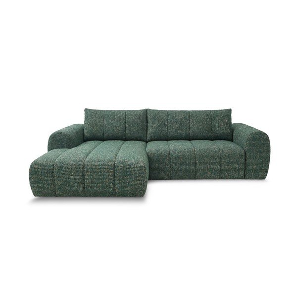 Tamsiai žalios spalvos kampinė sofa (su kairiuoju kampu/su gultu) Nesty – Bobochic Paris