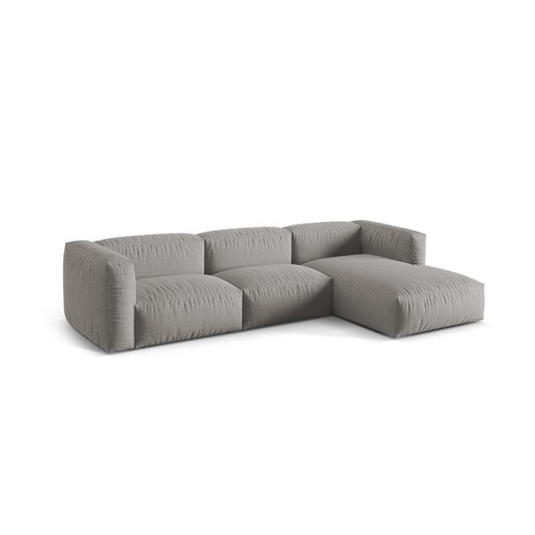 Modulinė kampinė sofa šviesiai pilkos spalvos (su dešiniuoju kampu) Martina – Micadoni Home-image-3