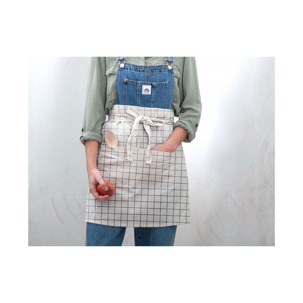 Pilka pledinė prijuostė su lino linine medžiaga Really Nice Things Delantal Simple Squares-image-2