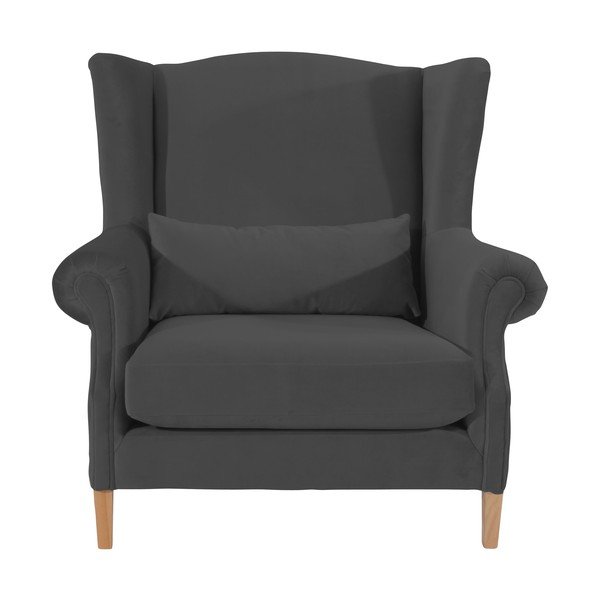 Antracito pilkos spalvos aksomo krėslas Max Winzer Harvey Velvet-image-2