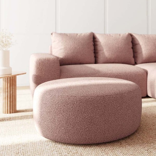 Rožinės spalvos iš boucle taburetė Monce – Rodier-image-2