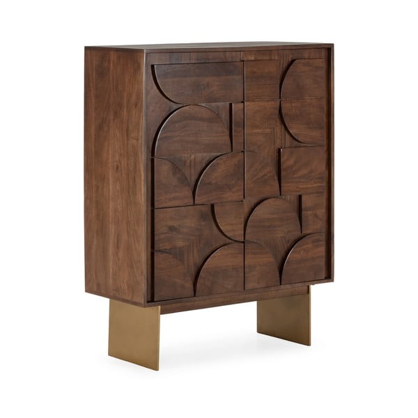 Rudos spalvos iš mango masyvo spintelė 90x120x40 cm Trisha – MOME-image-2