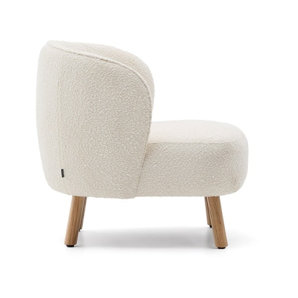 Kreminės spalvos iš boucle krėslas Ulit – Kave Home-image-3