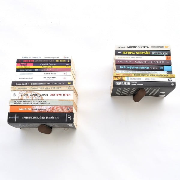 Iš metalo sieninės lentynos juodos spalvos 2 vnt. 21 cm Rod – Kalune Design-image-4