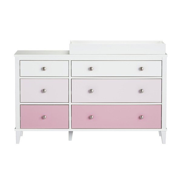 Su vystymo stalu vaikiška šoninė spintelė rožinės spalvos 136x90x49 cm Poppy – Støraa-image-3