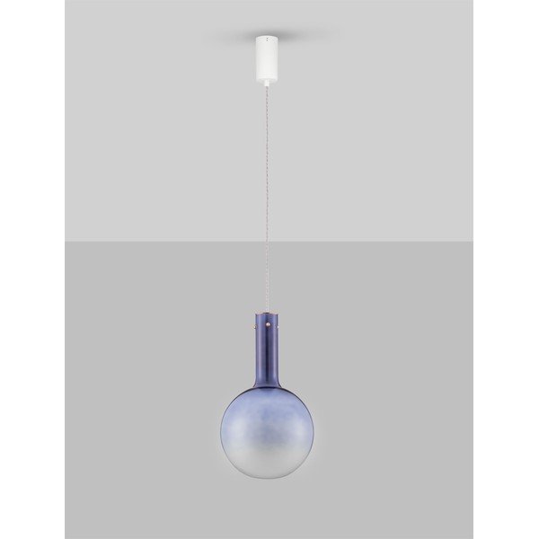 Mėlynos spalvos iš stiklo kabantis šviestuvas LED su pritemdymo funkcija ø 25 cm Nostos – Nova Luce-image-3