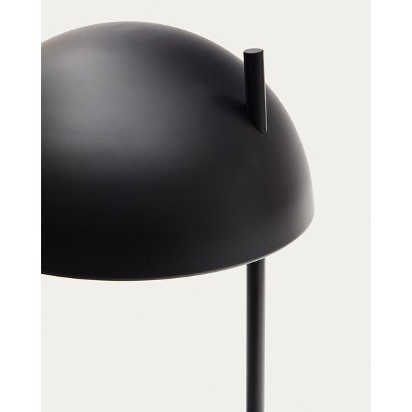 Juodos spalvos/natūralios spalvos pastatomas šviestuvas (aukštis 150 cm) su metaliniu gaubtu Catlar – Kave Home-image-3