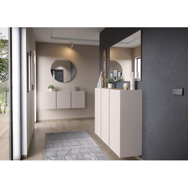 Kreminės spalvos/natūralios spalvos koridoriaus baldas 168x200x27 cm Libbiano – Germania-image-1