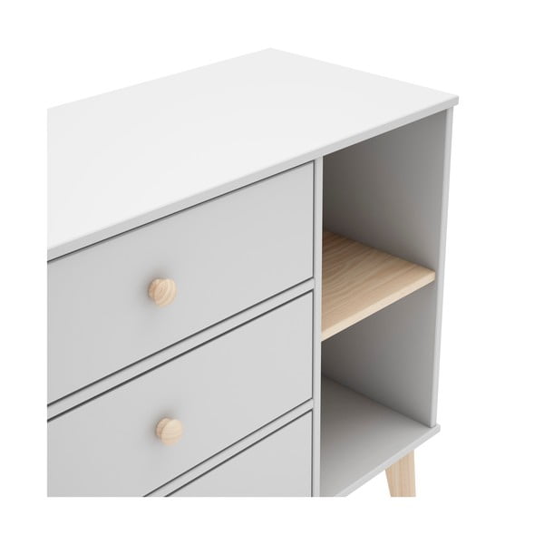 Balta žema komoda vaikams 90x81 cm Esteban - Marckeric-image-3