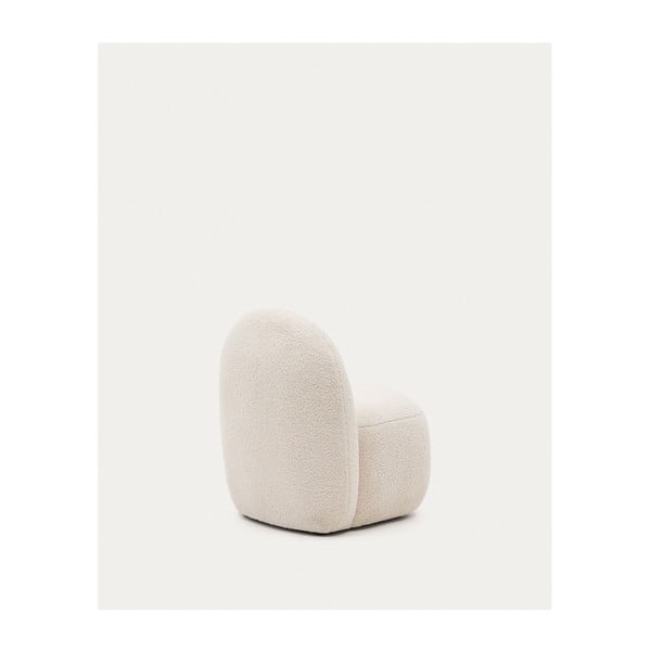 Baltos spalvos iš boucle vaikiškas krėslas Bucky – Kave Home-image-3