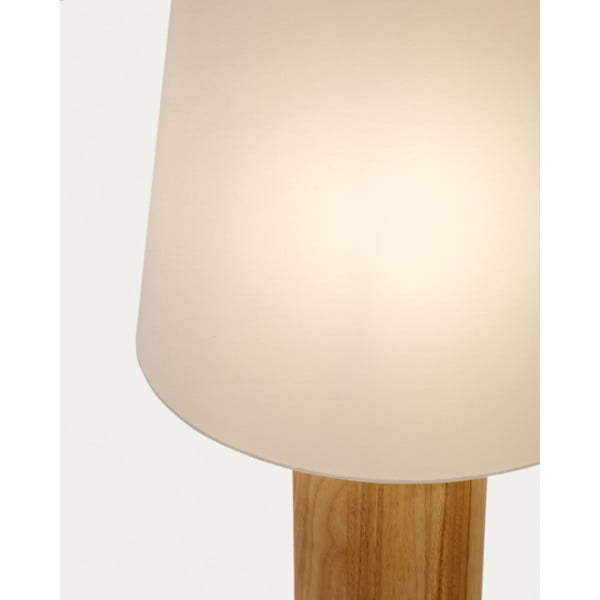 Baltos spalvos/natūralios spalvos pastatomas šviestuvas (aukštis 110 cm) su tekstiliniu gaubtu Marga – Kave Home-image-3