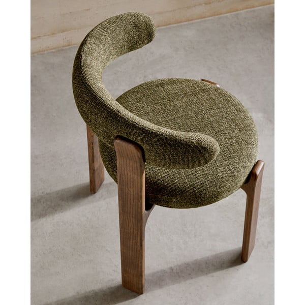 Khaki spalvos/rudos spalvos iš uosio masyvo valgomojo kėdė Granite – Kave Home-image-2
