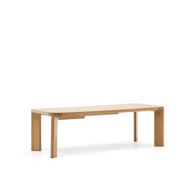 Prailginamas valgomojo stalas su papildomu stalviršiu su ąžuolo dekoro stalviršiu 100x240 cm Jondal – Kave Home