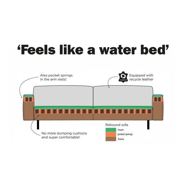 Ruda sofa iš dirbtinės odos WOOOD Rebound-image-3