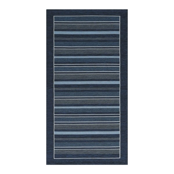 Veliūrinis mėlynas kilimas Floorita Velour Blu, 55 x 190 cm