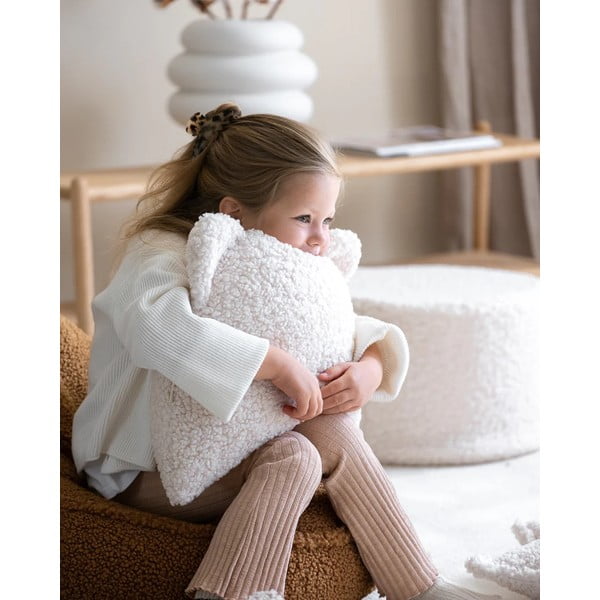 Kreminės spalvos iš boucle vaikiška sofos pagalvėlė Bear – Wigiwama-image-1