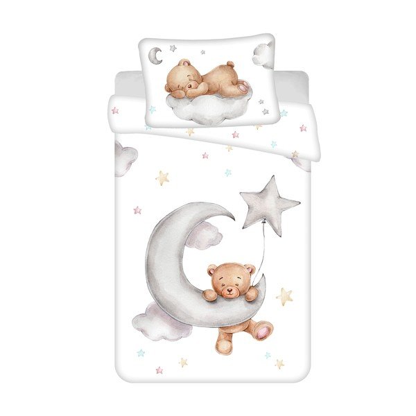 Iš medvilnės vaikiška patalynė vaikiškai lovai 100x135 cm Teddy "Moon" – Jerry Fabrics