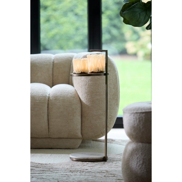 Su marmuriniu stalviršiu apvalios formos šoninis stalas ø 26 cm Leda – Light & Living-image-2