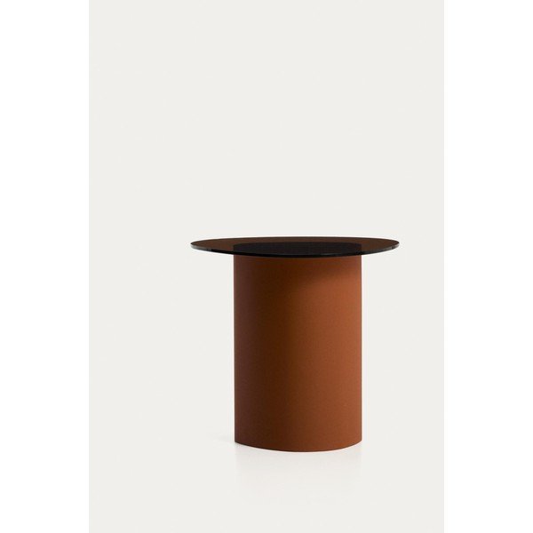 Šoninis stalas su stikliniu stalviršiu 47x48 cm Olir – Kave Home-image-4