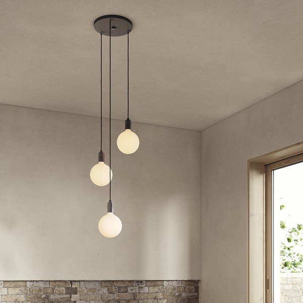 Kabantis šviestuvas tamsiai pilkos spalvos su pritemdymo funkcija ø 25 cm Triple Pendant – tala-image-1