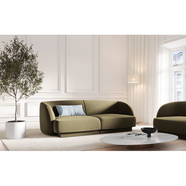 Sofa žalios spalvos iš velveto 184 cm Miley  – Micadoni Home-image-1