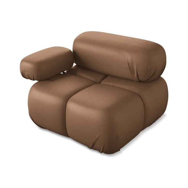 Rudos spalvos iš dirbtinės odos modulinė sofos dalis (su kairiuoju kampu) Lokua – Makamii-image-3