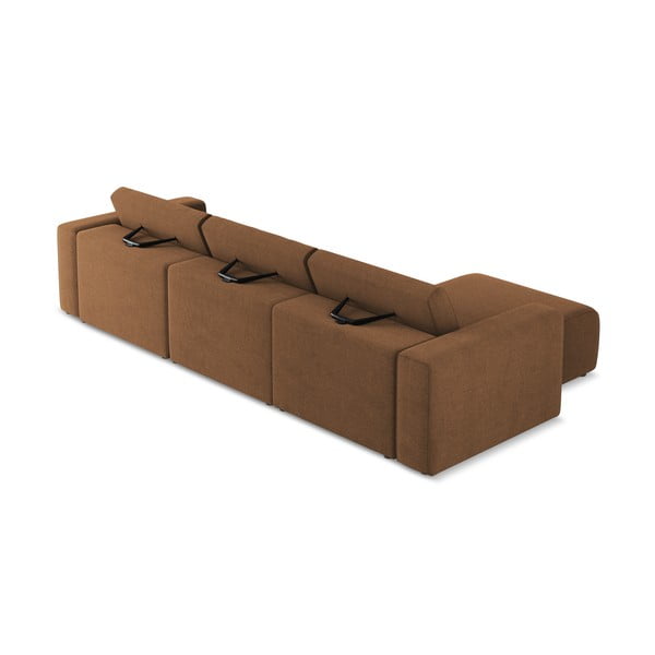 Rudos spalvos modulinė kampinė sofa (su kairiuoju kampu) Kalea – Makamii-image-4