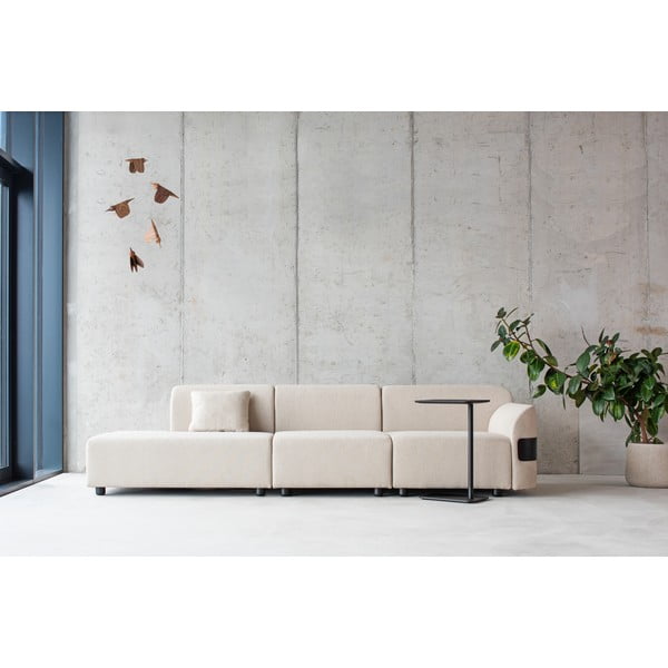 Šviesiai pilka modulinės sofos pagalvėlė su vilnos ir lino užvalkalu Hugg - Gazzda-image-2