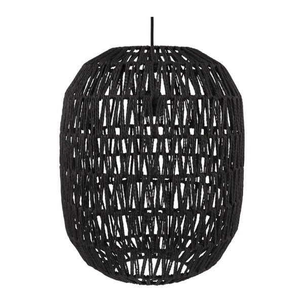 Juodas pakabinamas šviestuvas "Leitmotiv Paper Rope", ⌀ 34 cm