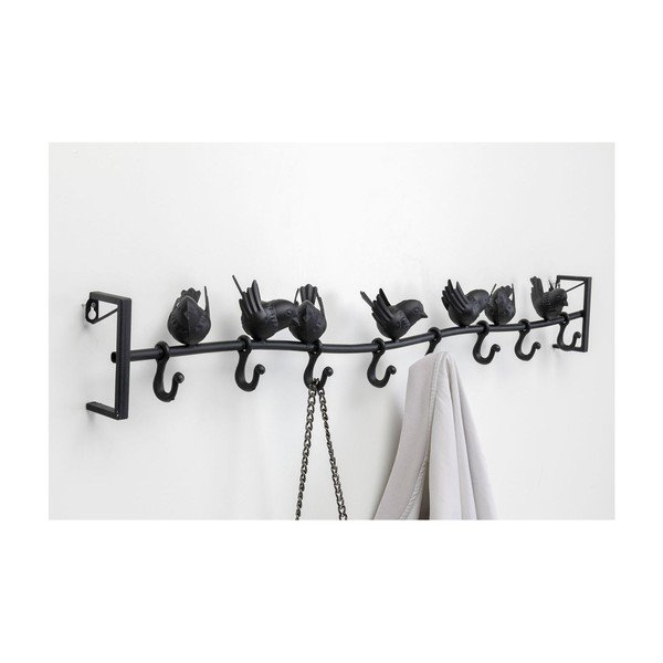 Juodos spalvos metalinė sieninė pakaba Kare Design Birds, plotis 92 cm-image-1