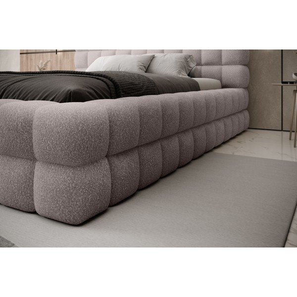 Šviesiai rožinės spalvos dvigulė lova dengta audiniu su sandėliavimo vieta su lovos grotelėmis 160x200 cm Dizzle – ELTAP-image-4