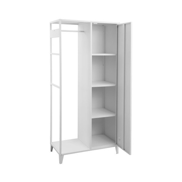 Atvira iš metalo drabužių spinta baltos spalvos 80x175 cm Salino – Støraa-image-2