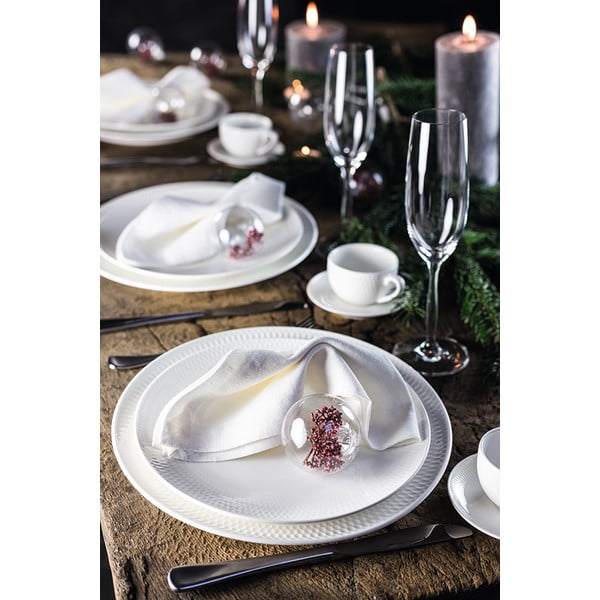 Baltas porcelianinis puodelis su lėkšte Maxwell & Williams Diamonds, 280 ml-image-1