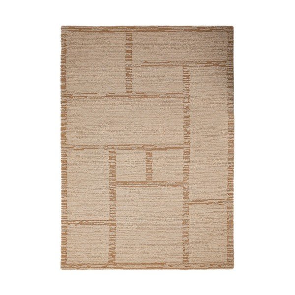 Rankų darbo natūralios spalvos iš vilnos kilimas 200x290 cm Harris Modula Wool – Flair Rugs