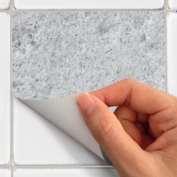 24 sieninių lipdukų rinkinys Ambiance Cement Tile Stickers With Stones Effect, 10 x 10 cm-image-2