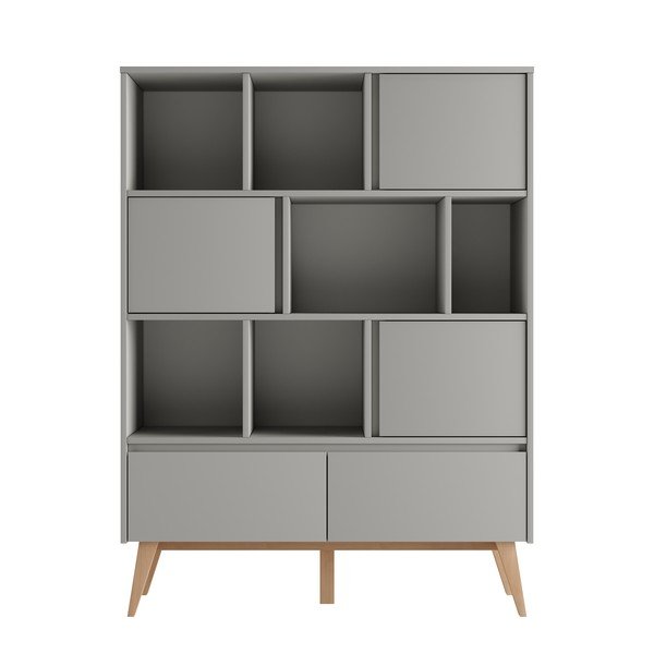 Vaikiška knygų spinta pilkos spalvos 120x42,5 cm Swing – Pinio-image-3