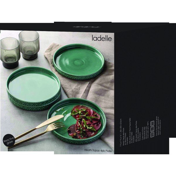 Desertinės lėkštės turkio spalvos iš porceliano  4 vnt. ø 20 cm Heath Jade – Ladelle-image-4