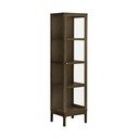Tamsiai rudos spalvos vitrina iš ąžuolo 47x180x40 cm Zamora – House Nordic