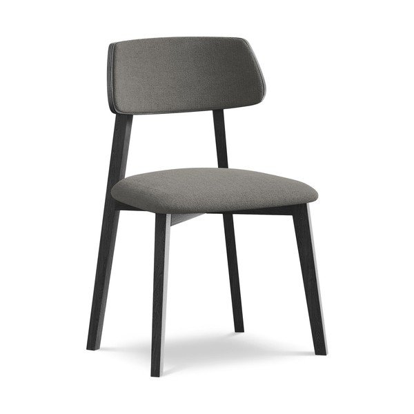 Pilkos spalvos iš medienos masyvo valgomojo kėdė Niu – Makamii