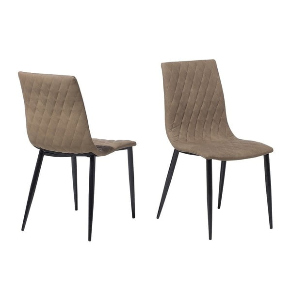2 šviesiai rudos spalvos dirbtinės odos valgomojo kėdžių rinkinys "Monobeli Emily